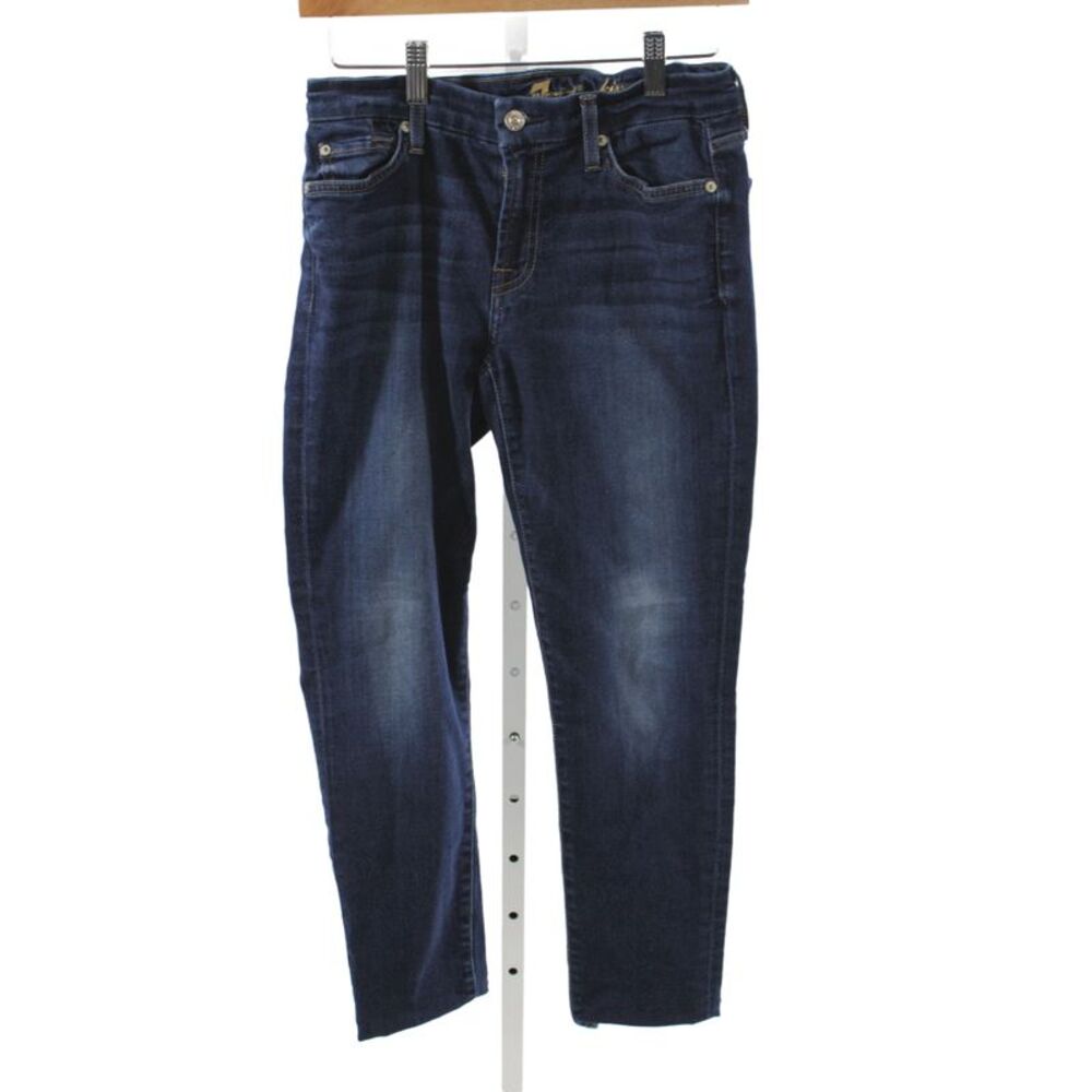 7 For All Mankind Womens Skinny Jeans Blue Cotton Size 27